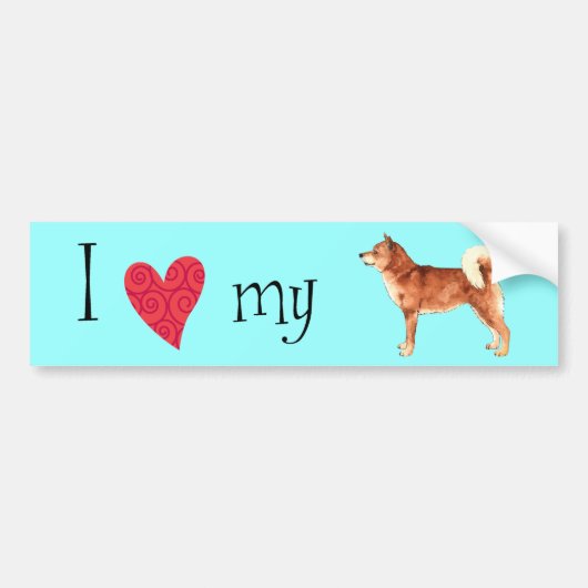 Ik hou van mijn Shiba Inu Bumpersticker (Voorkant)