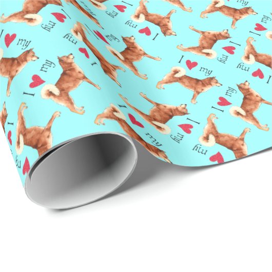 Ik hou van mijn Shiba Inu Cadeaupapier (Rol Hoek)