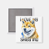 Ik hou van mijn Shiba Inu | Eigenaar hond Magneet (Voorkant / Achterkant)
