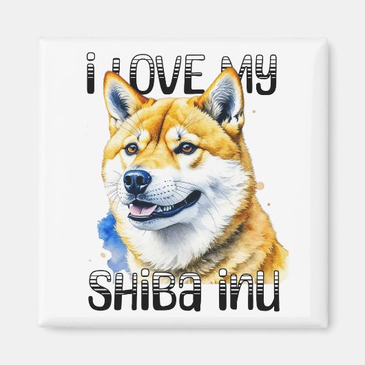 Ik hou van mijn Shiba Inu | Eigenaar hond Magneet (Voorkant)