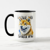 Ik hou van mijn Shiba Inu | Eigenaar hond Mok (Links)