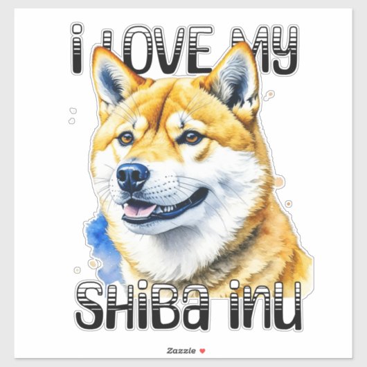 Ik hou van mijn Shiba Inu | Eigenaar hond Sticker (Vel)