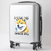 Ik hou van mijn Shiba Inu | Eigenaar hond Sticker (Koffer)