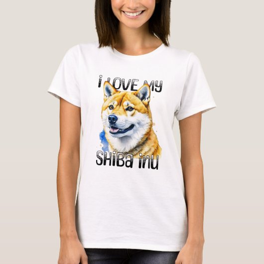 Ik hou van mijn Shiba Inu | Eigenaar hond T-shirt (Voorkant)
