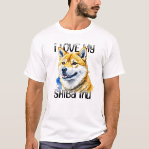Ik hou van mijn Shiba Inu   Eigenaar hond T-shirt