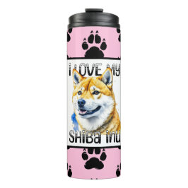 Ik hou van mijn Shiba Inu | Eigenaar hond Thermosbeker