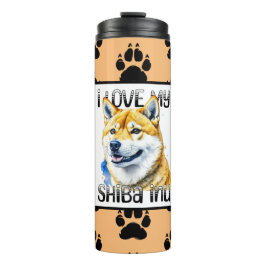 Ik hou van mijn Shiba Inu | Eigenaar hond Thermosbeker
