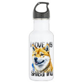 Ik hou van mijn Shiba Inu | Eigenaar hond Waterfles (Voorkant)