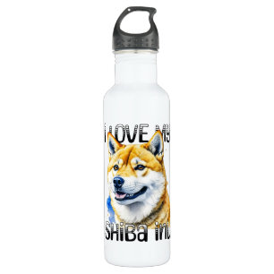 Ik hou van mijn Shiba Inu   Eigenaar hond Waterfles