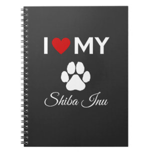Ik hou van mijn Shiba Inu hond aangepaste tekst Notitieboek