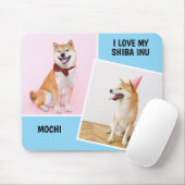 Ik hou van mijn Shiba op twee foto's Muismat (Met muis)