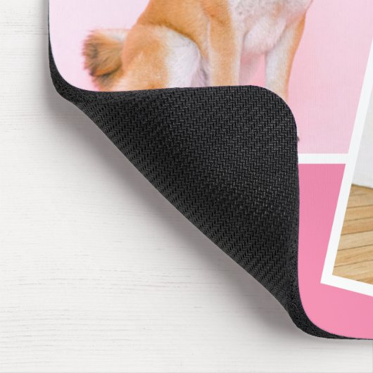 Ik hou van mijn Shiba op twee foto's Muismat (Hoek)