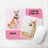 Ik hou van mijn Shiba op twee foto's Muismat (Met muis)