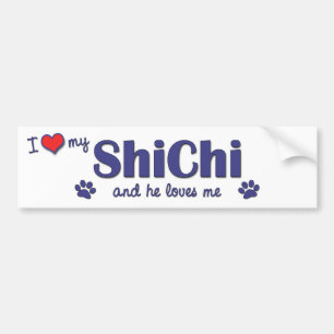 Ik hou van mijn ShiChi (mannelijke hond) Bumpersticker