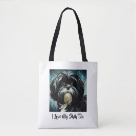 Ik hou van mijn Shih Tzu Canvas tas