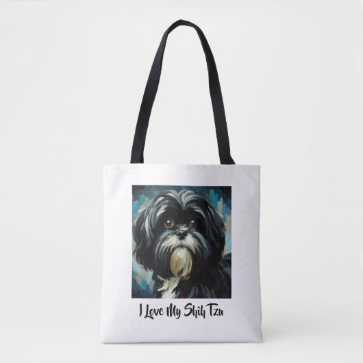 Ik hou van mijn Shih Tzu Canvas tas (Voorkant)