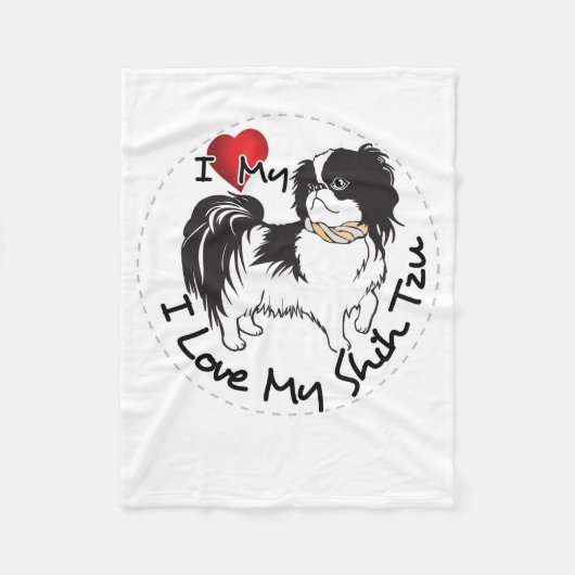 Ik hou van mijn Shih Tzu Dog Fleece Deken (Voorkant)