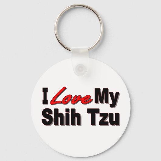 Ik hou van mijn Shih Tzu Dog Sleutelhanger (Voorkant)