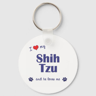 Ik hou van mijn Shih Tzu (mannelijke hond) Sleutelhanger