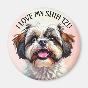 Ik hou van mijn Shih Tzu puppy Magneet