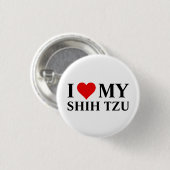 Ik hou van mijn Shih Tzu Ronde Button 3,2 Cm (Voorkant /achterkant)