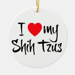 Ik hou van mijn Shih Tzus Keramisch Ornament