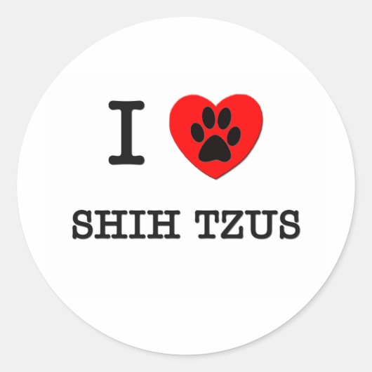 IK HOU VAN MIJN SHIH TZUS RONDE STICKER (Voorkant)
