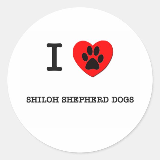 IK HOU VAN MIJN SHILOH SHEPHERD DOGS RONDE STICKER (Voorkant)