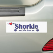 Ik hou van mijn Shorkie (Vrouw Dog) Bumpersticker (Op auto)