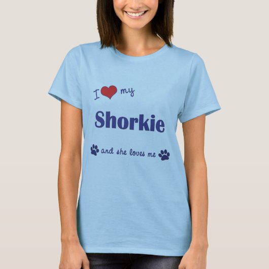 Ik hou van mijn Shorkie (Vrouw Dog) T-shirt (Voorkant)