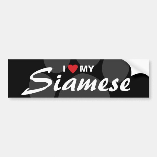 Ik hou van mijn Siamese Bumpersticker (Voorkant)