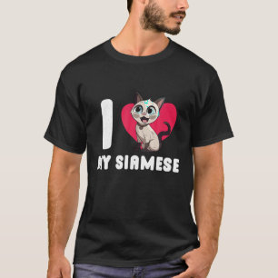 Ik hou van mijn Siamese kat kat liefhebber Siamois T-shirt