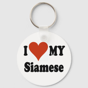 Ik hou van mijn Siamese kat merchandise Sleutelhanger