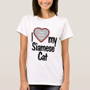 Ik hou van mijn Siamese kat - Red Heart Photo Lijs T-shirt