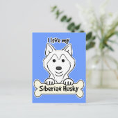 Ik hou van mijn Siberian Husky Briefkaart (Staand voorkant)