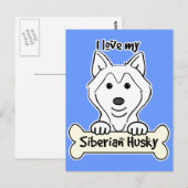 Ik hou van mijn Siberian Husky Briefkaart (Voorkant / Achterkant)