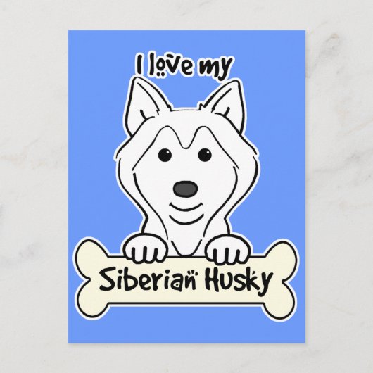 Ik hou van mijn Siberian Husky Briefkaart (Voorkant)