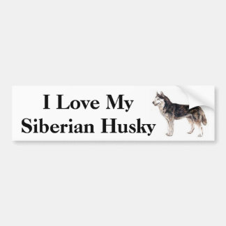 Ik hou van mijn Siberian Husky Bumpersticker