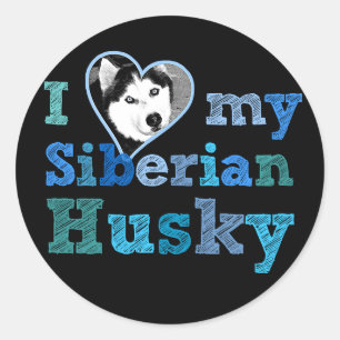 Ik hou van mijn Siberian Husky Large Sticker