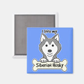 Ik hou van mijn Siberian Husky Magneet (Voorkant / Achterkant)