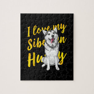 Ik hou van mijn Siberian Husky   Sneeuwkraan Legpuzzel