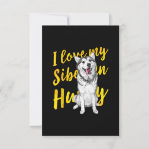 Ik hou van mijn Siberian Husky Sneeuwkraan RSVP Kaartje