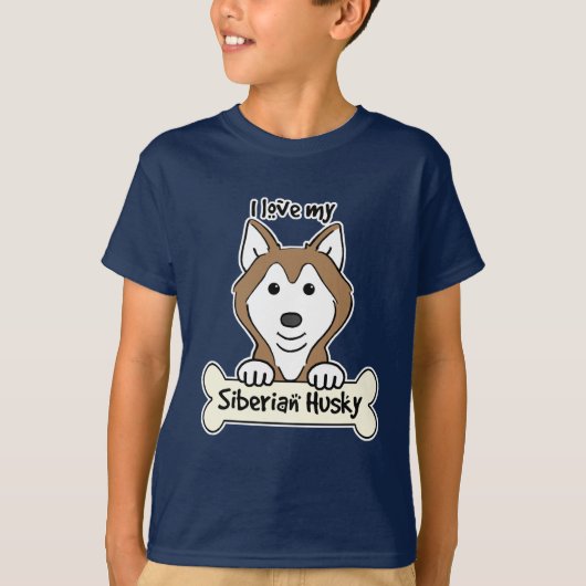 Ik hou van mijn Siberian Husky T-shirt (Voorkant)