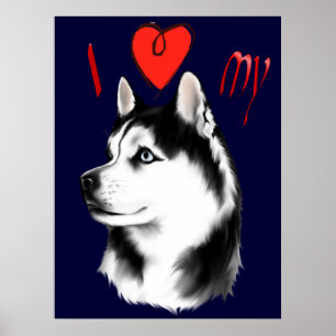 Ik hou van mijn Siberisch Husky Poster