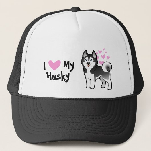 Ik hou van mijn Siberische Husky / Alaskan Malamut Trucker Pet (Voorkant)