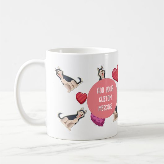 Ik hou van mijn Siberische husky Dog Pet Ggloed He Koffiemok (Links)