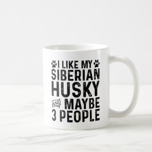 Ik hou van mijn Siberische Husky en 3 mensen Koffiemok