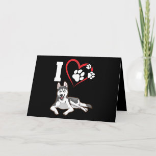 Ik hou van mijn siberische husky hond   Home Decor Feestdagen Kaart