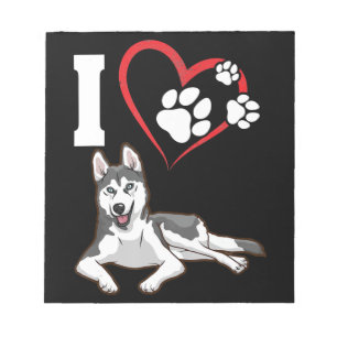 Ik hou van mijn siberische husky hond Home Decor Notitieblok