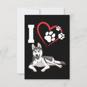 Ik hou van mijn siberische husky hond   Home Decor RSVP Kaartje